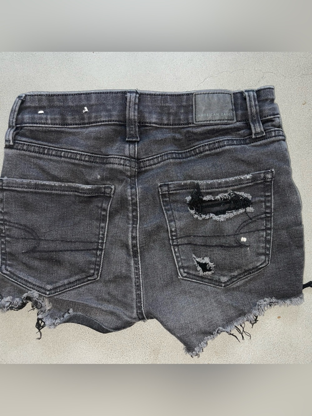 American Eagle Outfitters Black Distressed Denim Shorts